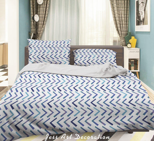 3D Abstract Blue Pattern Quilt Cover Set Bedding Set Duvet Cover Pillowcases LXL