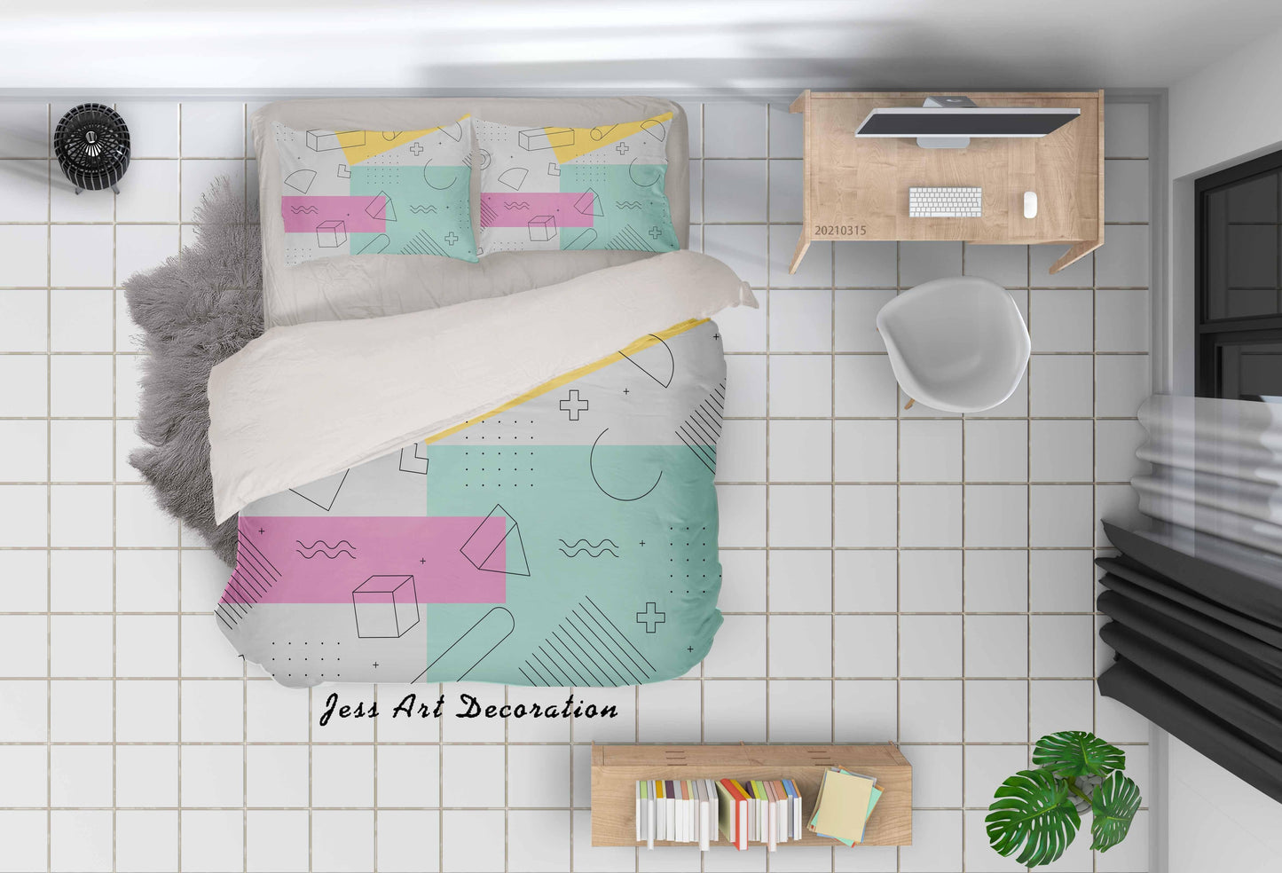 3D Abstract Color Pattern Quilt Cover Set Bedding Set Duvet Cover Pillowcases 78