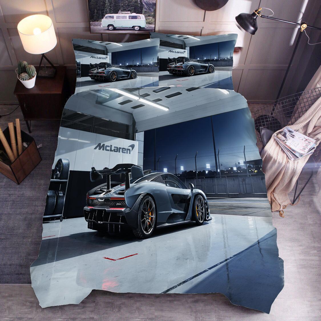 3D Blue Car Quilt Cover Set Bedding Set Duvet Cover Pillowcases SF02