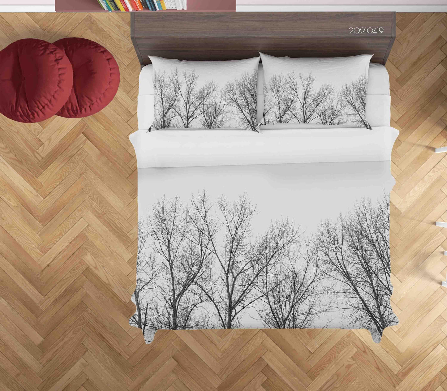 3D Branch White Quilt Cover Set Bedding Set Duvet Cover Pillowcases 134