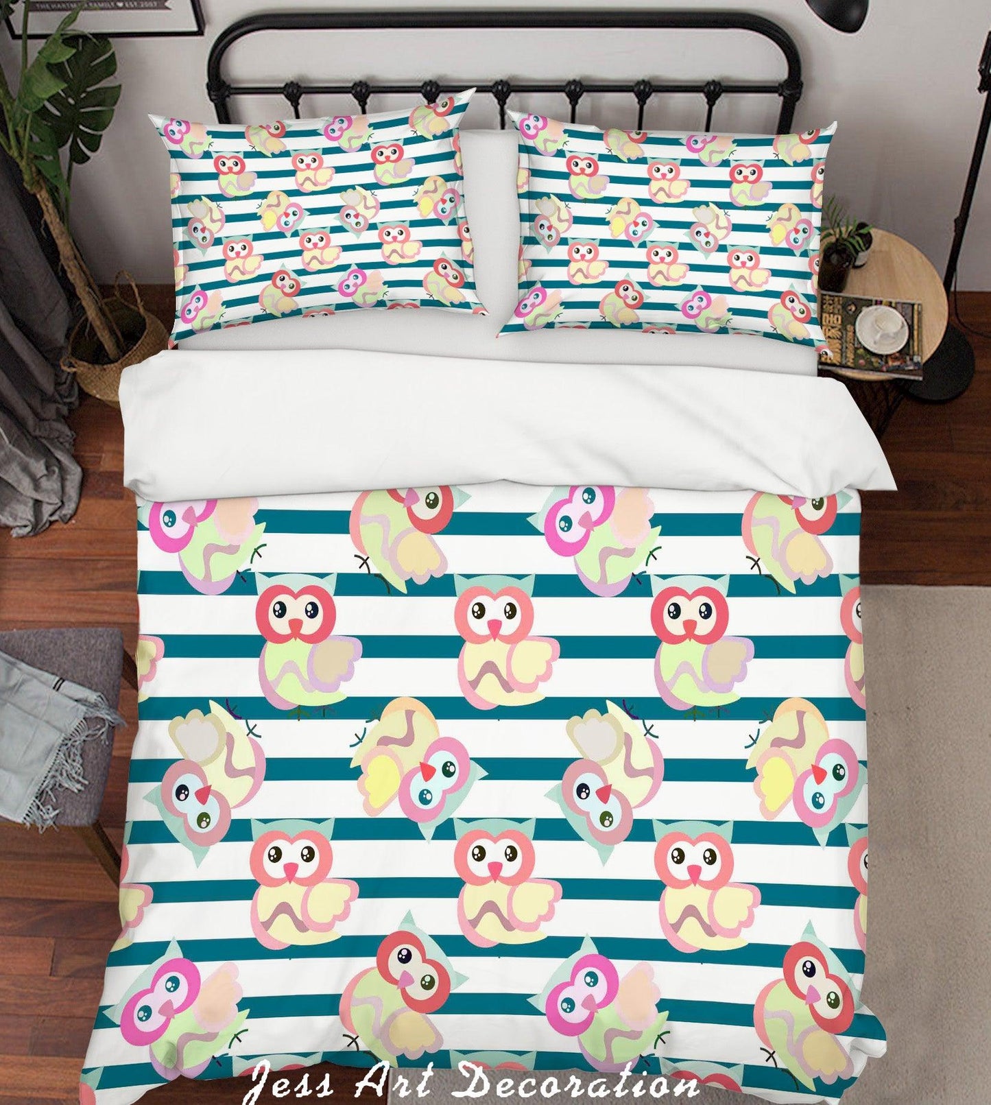 3D Cartoon Owl Quilt Cover Set Bedding Set Pillowcases 49