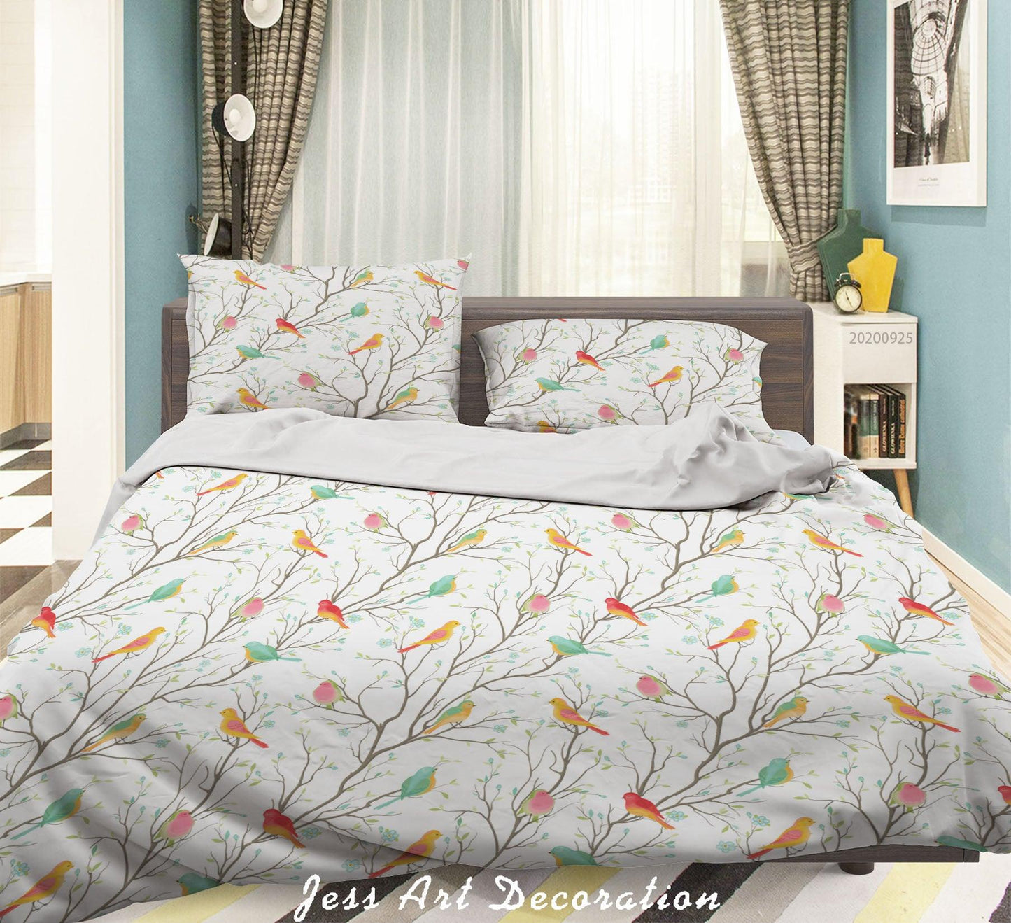 3D Cartoon Animal Bird Pattern Quilt Cover Set Bedding Set Duvet Cover Pillowcases WJ 6453