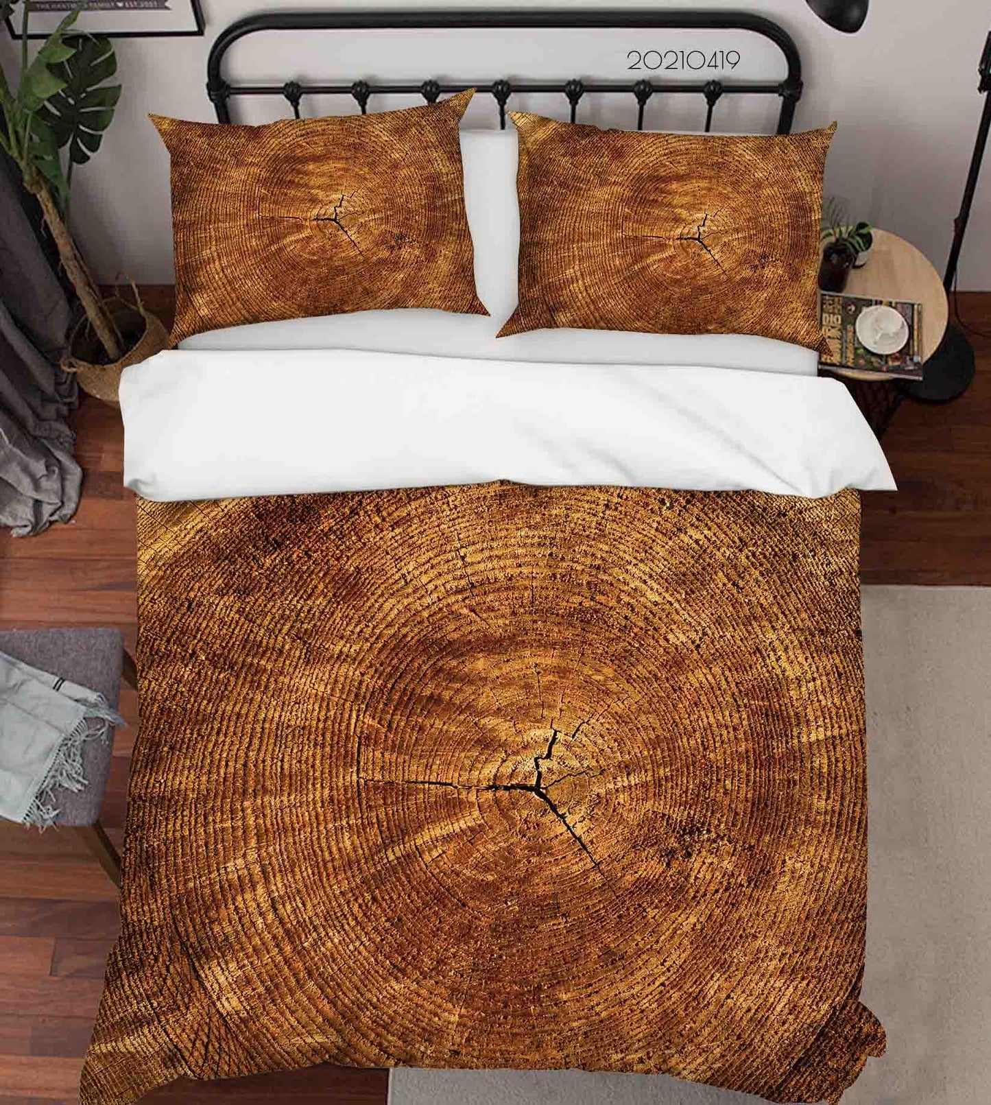3D Brown Wood Texture Quilt Cover Set Bedding Set Duvet Cover Pillowcases 209
