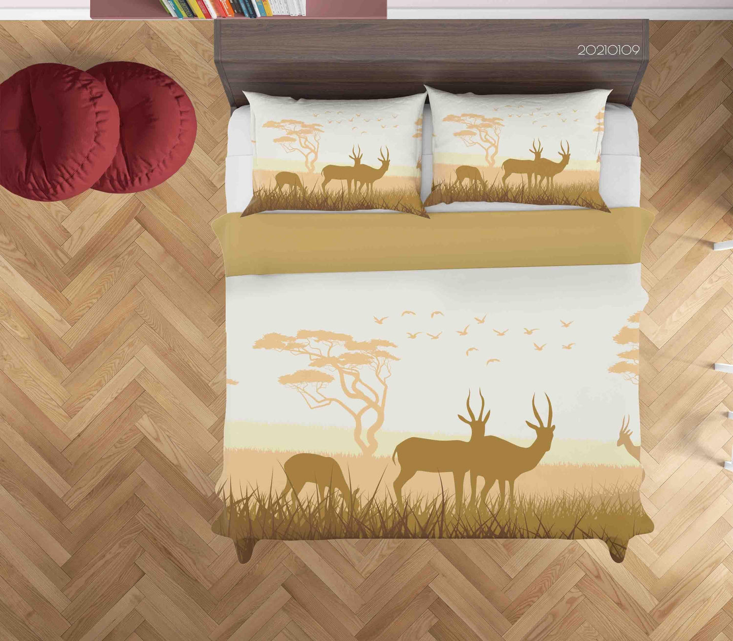 3D Cartoon Forest Animal Elk Quilt Cover Set Bedding Set Duvet Cover Pillowcases 62 LQH