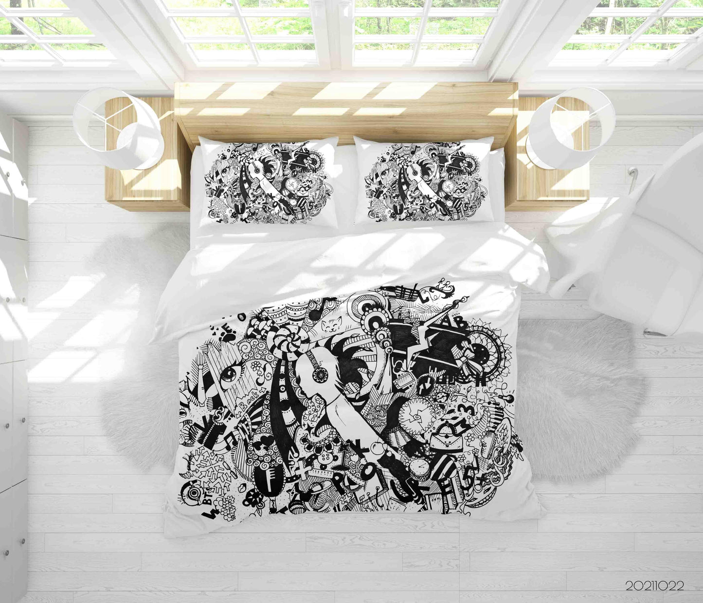 3D Abstract Monster Graffiti Quilt Cover Set Bedding Set Duvet Cover Pillowcases 8