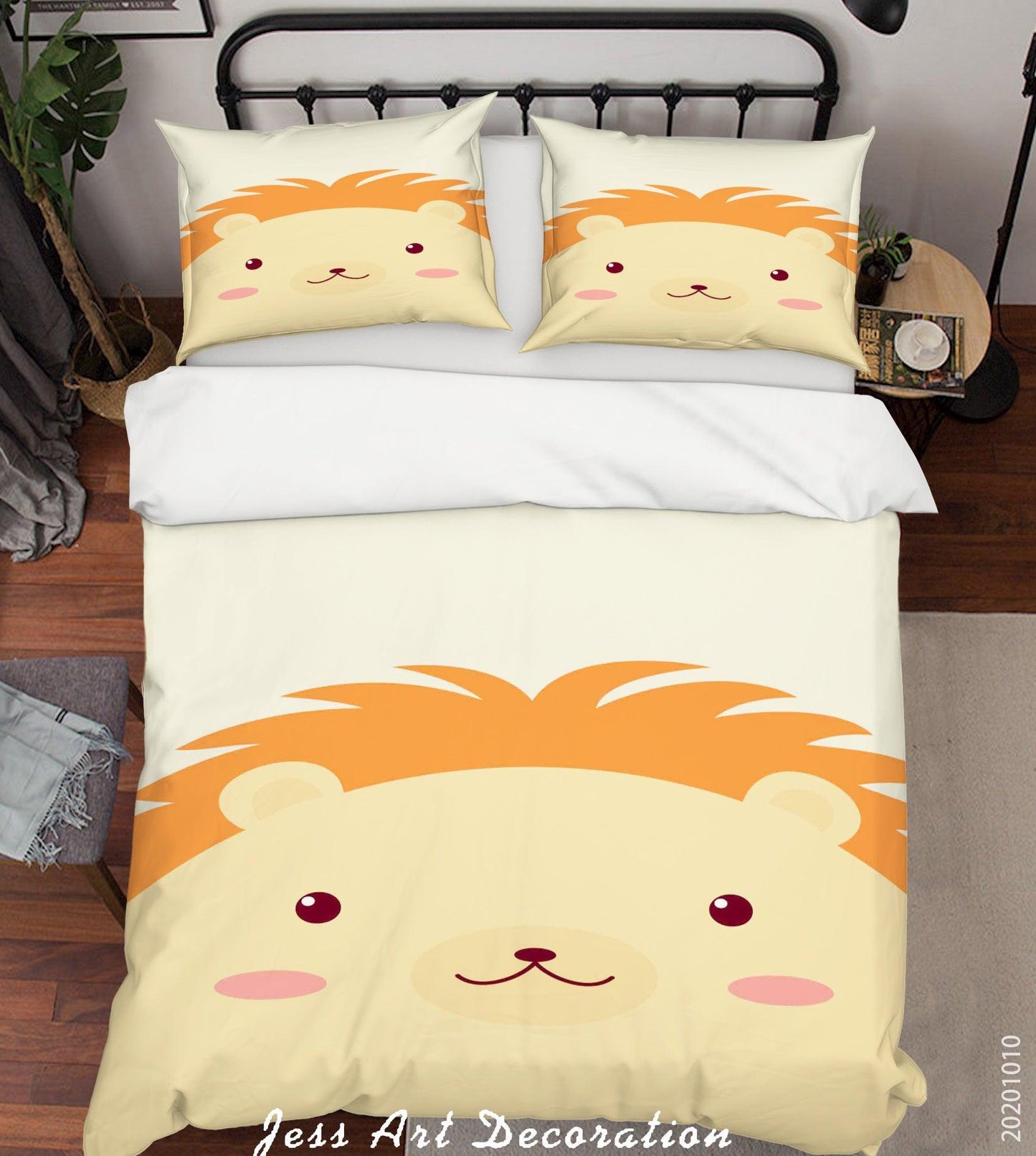 3D Cartoon Cute Animal Hedgehog Quilt Cover Set Bedding Set Duvet Cover Pillowcases WJ 9526