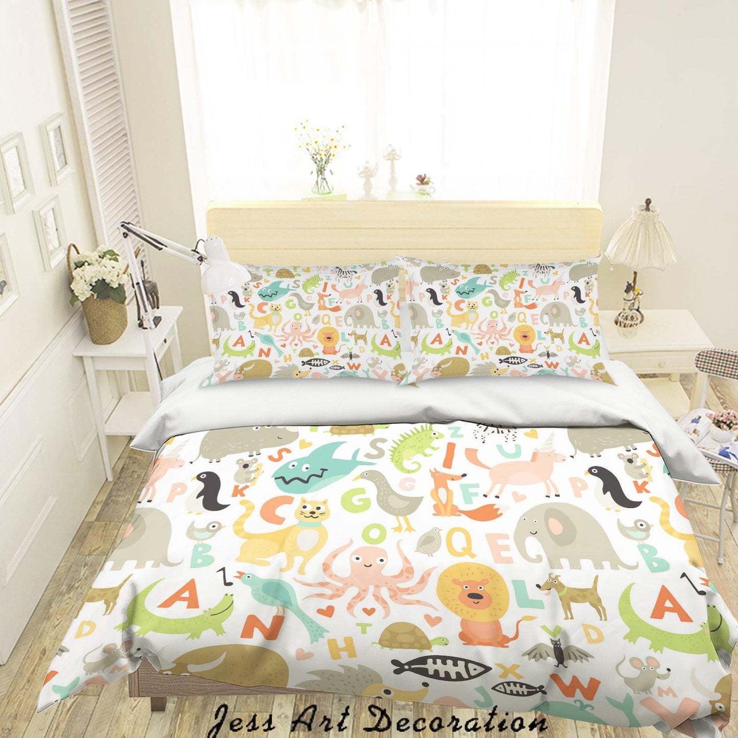 3D Cartoon Animal Quilt Cover Set Bedding Set Pillowcases 1