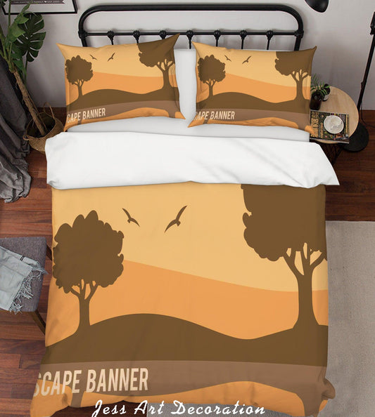 3D Cartoon Brown Plant Quilt Cover Set Bedding Set Pillowcases 5