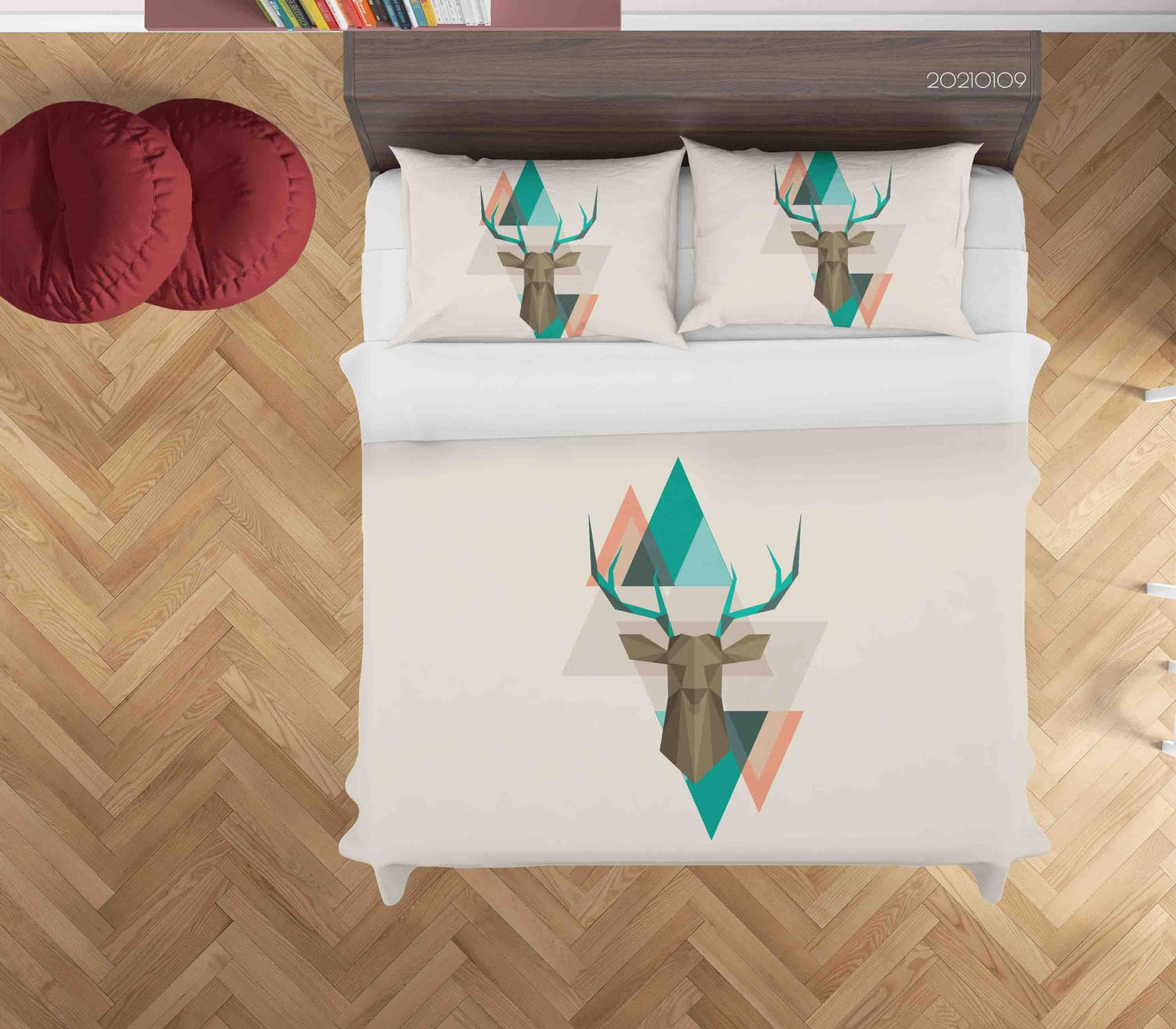 3D Cartoon Animal Elk Triangle Quilt Cover Set Bedding Set Duvet Cover Pillowcases 75 LQH