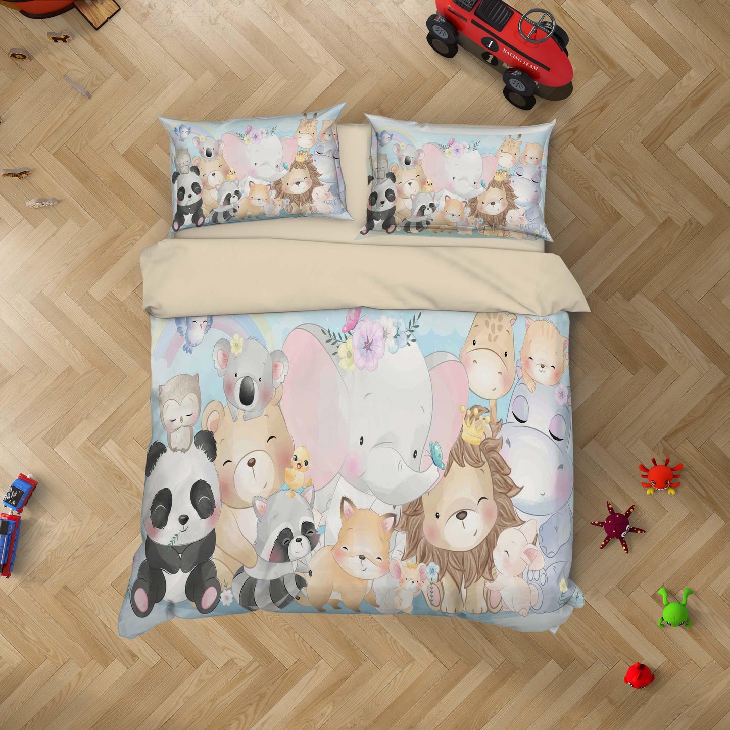 3D Cartoon Animal Elephant Panda Quilt Cover Set Bedding Set Duvet Cover Pillowcases A329 LQH