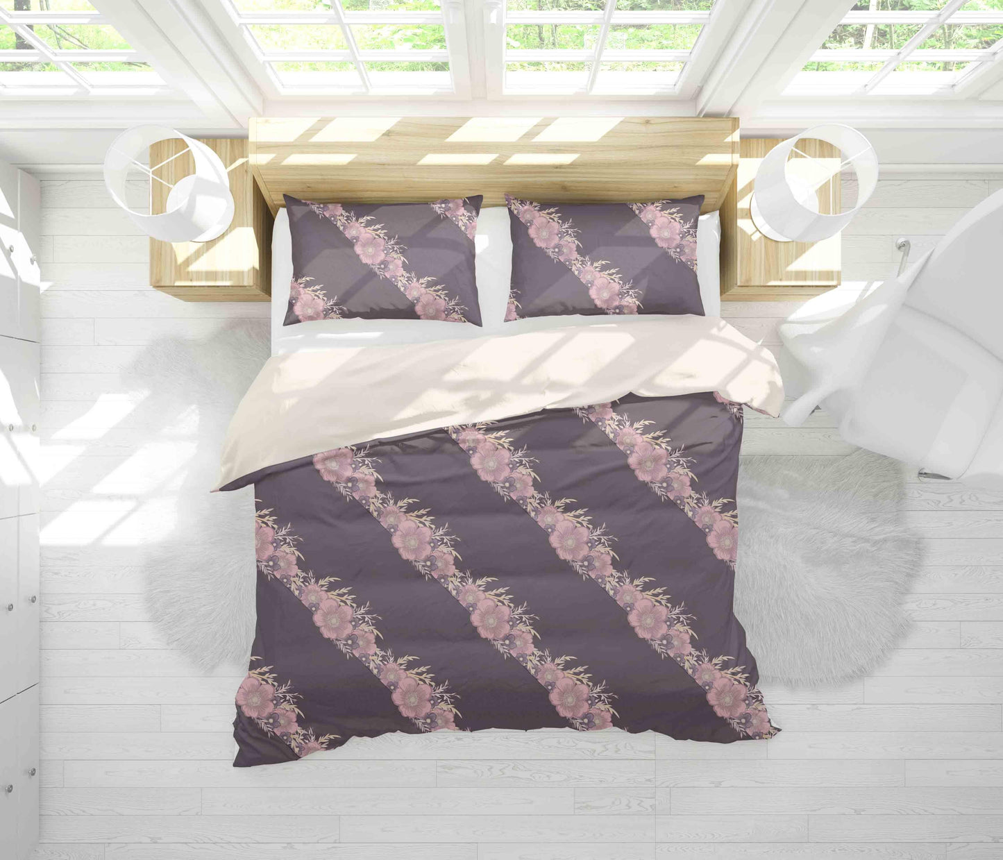 3D Black Pink Stripes Quilt Cover Set Bedding Set Pillowcases 42