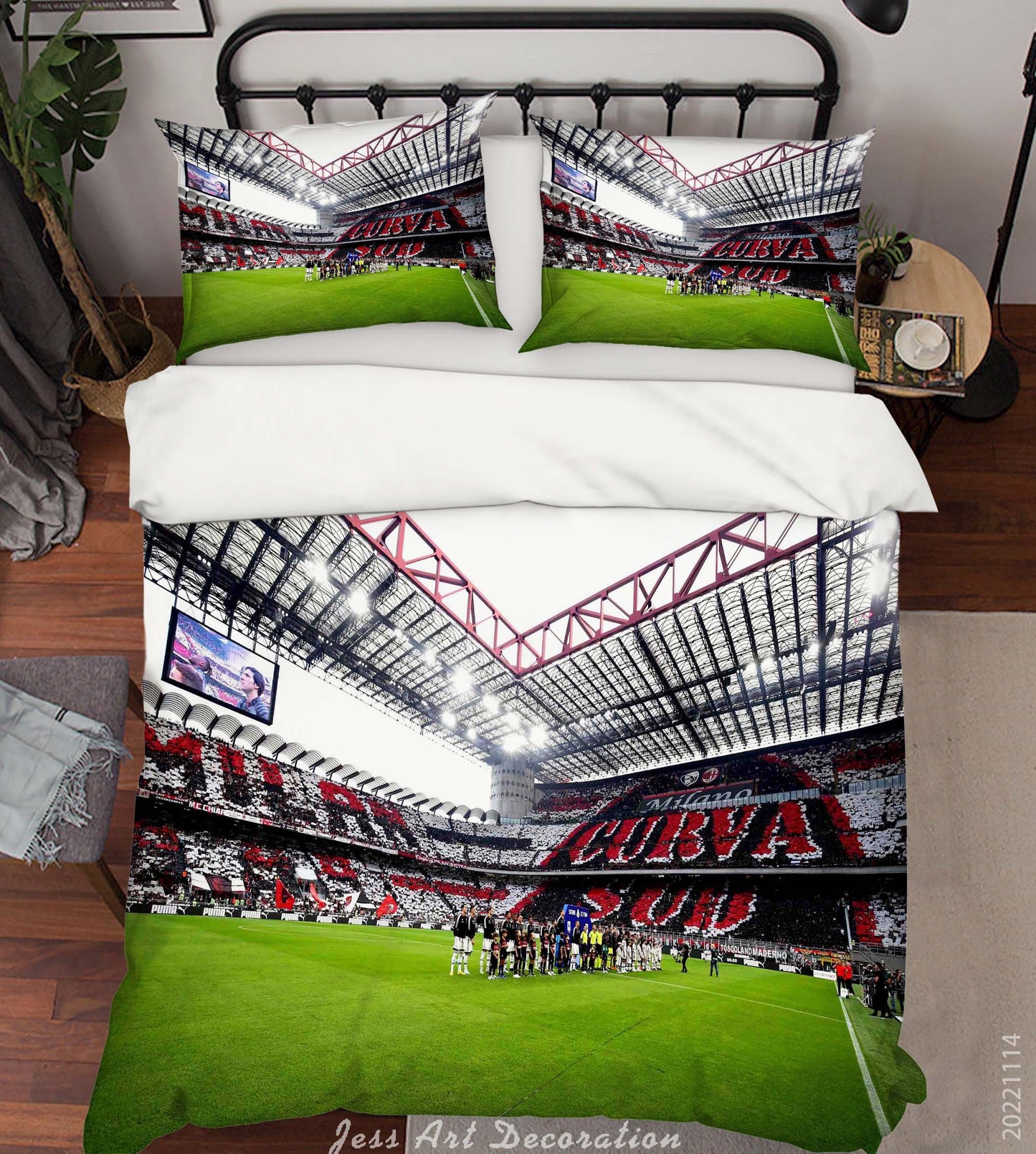 3D AC Associazione Calcio Milan Spectator Seats Lamplight Quilt Cover Set Bedding Set Duvet Cover Pillowcase 857