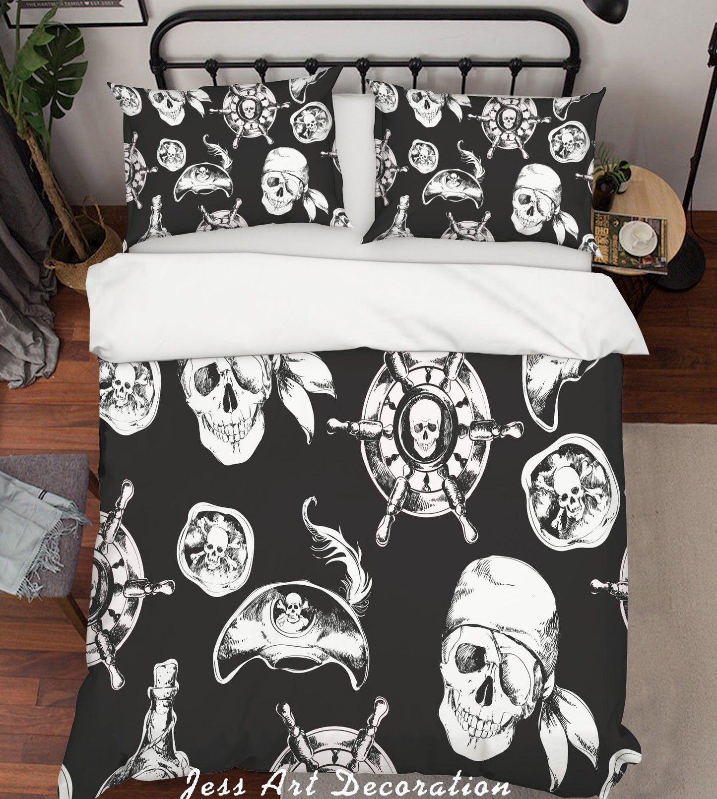3D Black White Pirate Quilt Cover Set Bedding Set Pillowcases 353