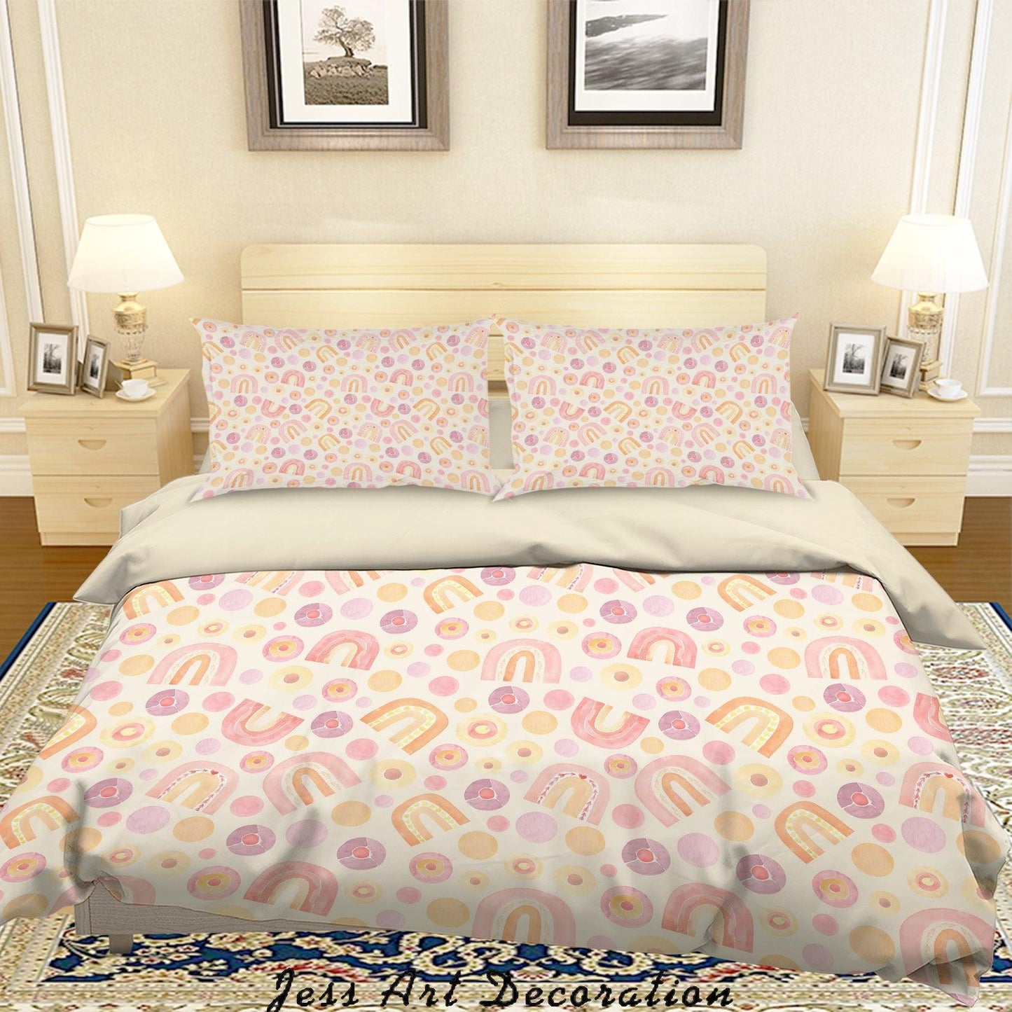 3D Cartoon Circle Pattern Quilt Cover Set Bedding Set Duvet Cover Pillowcases A325 LQH