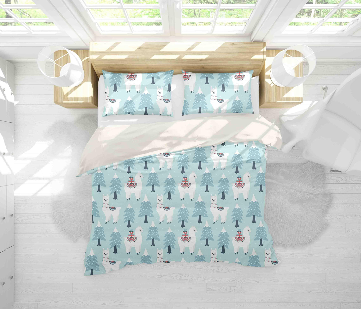 3D Cartoon Pine Alpaca Quilt Cover Set Bedding Set Pillowcases 181