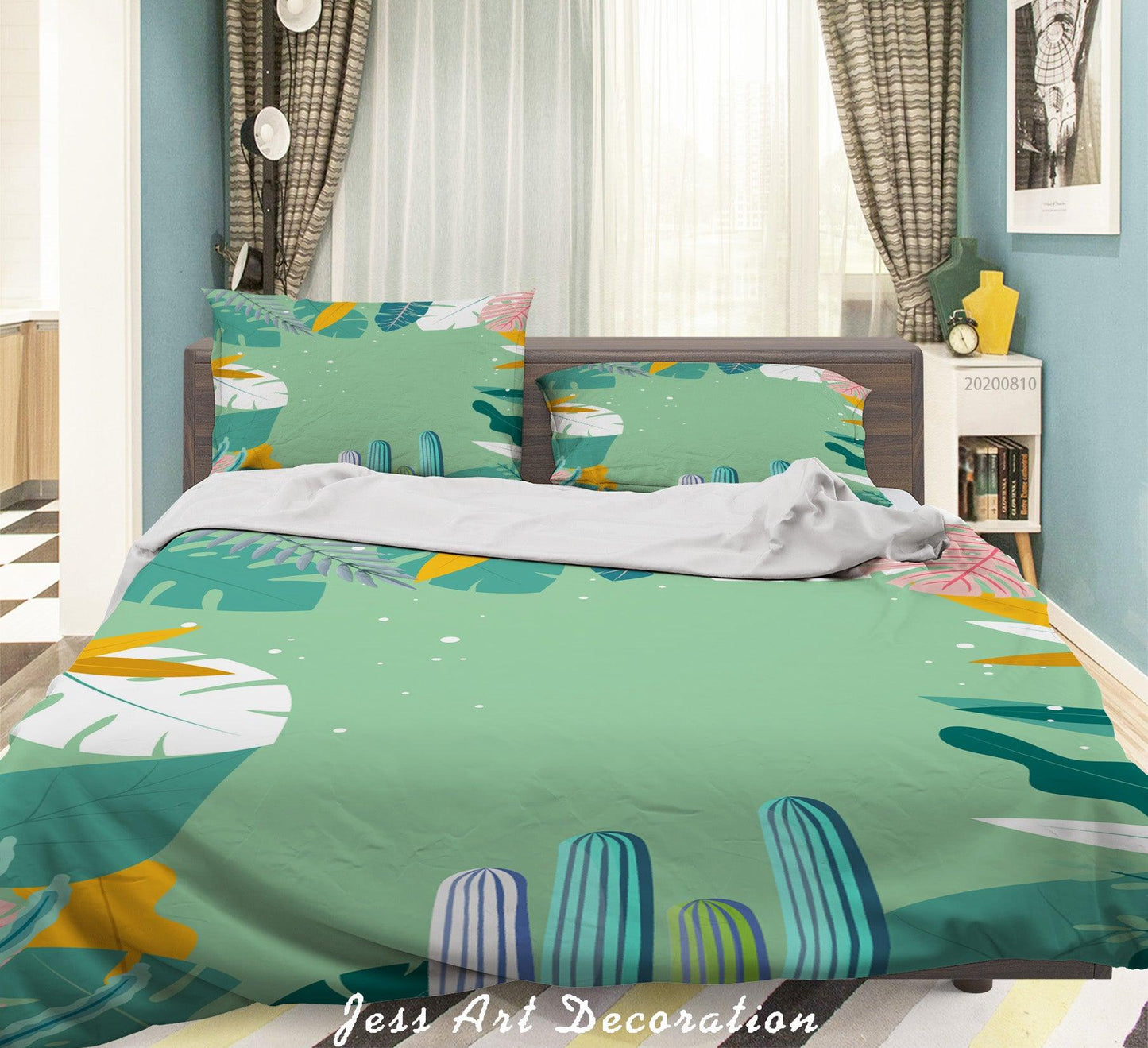 3D Cactus Plant Green Quilt Cover Set Bedding Set Duvet Cover Pillowcases LXL