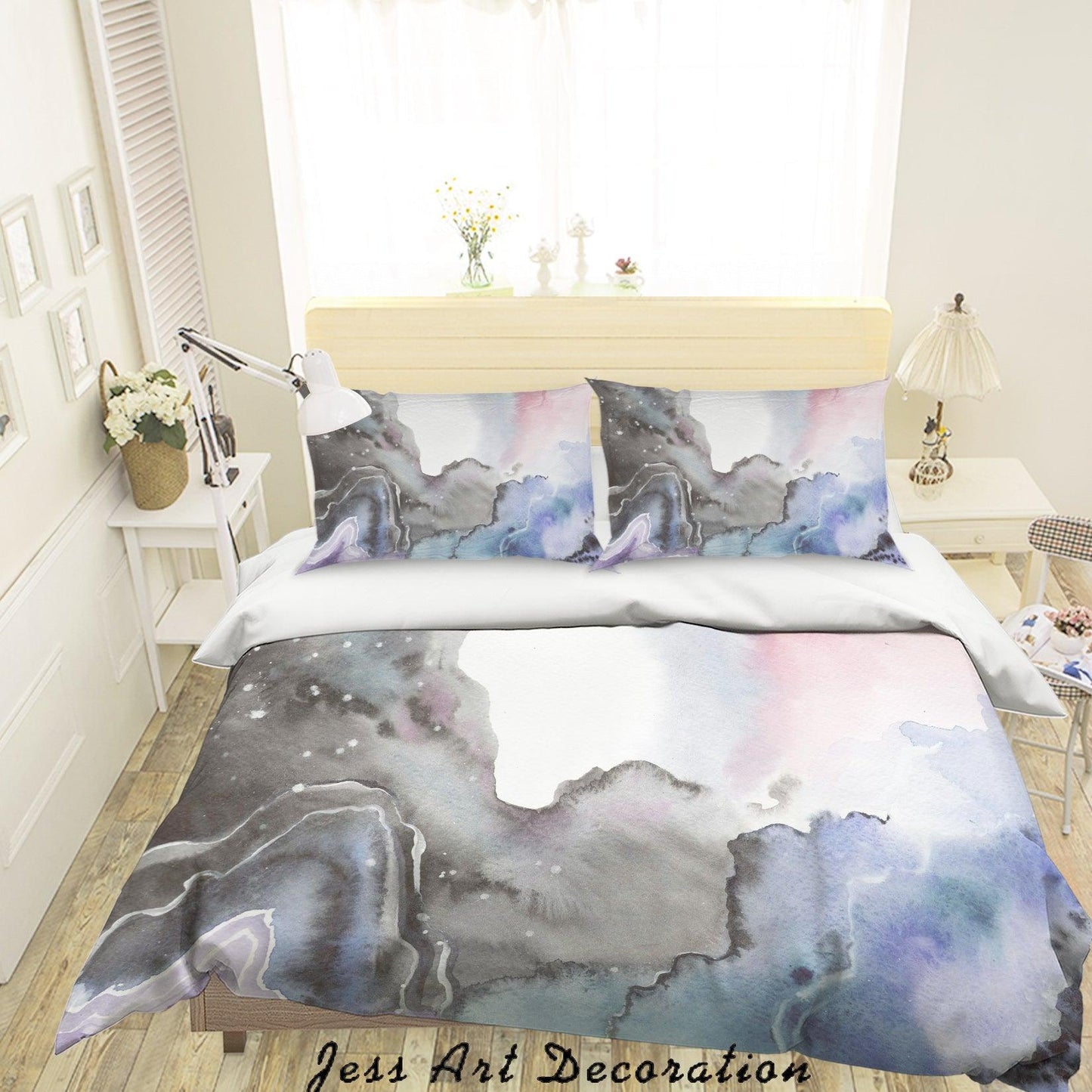 3D Abstract Watercolor Painting Quilt Cover Set Bedding Set Pillowcases 49