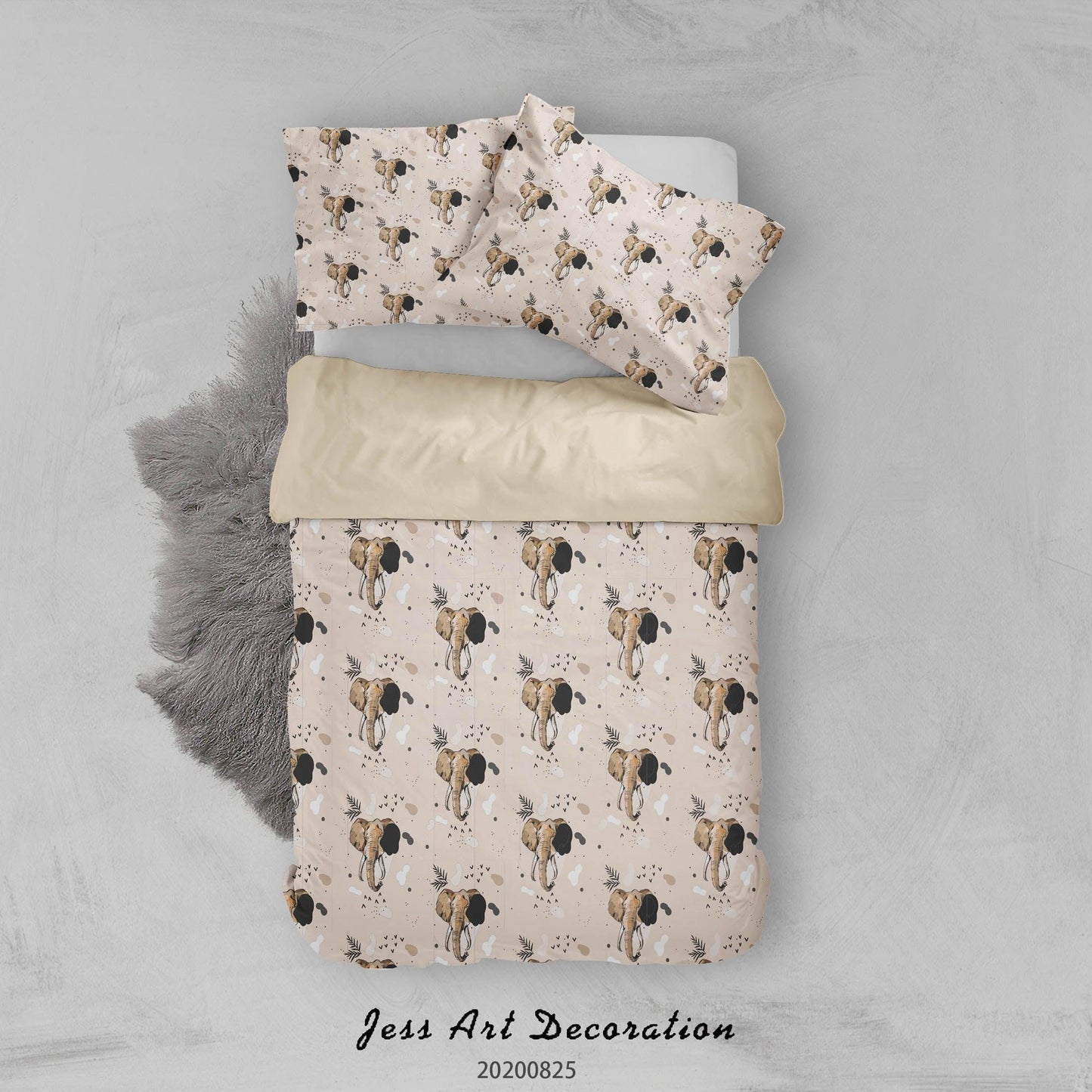 3D Animal Nature Elephant Pattern Quilt Cover Set Bedding Set Duvet Cover Pillowcases WJ 3327