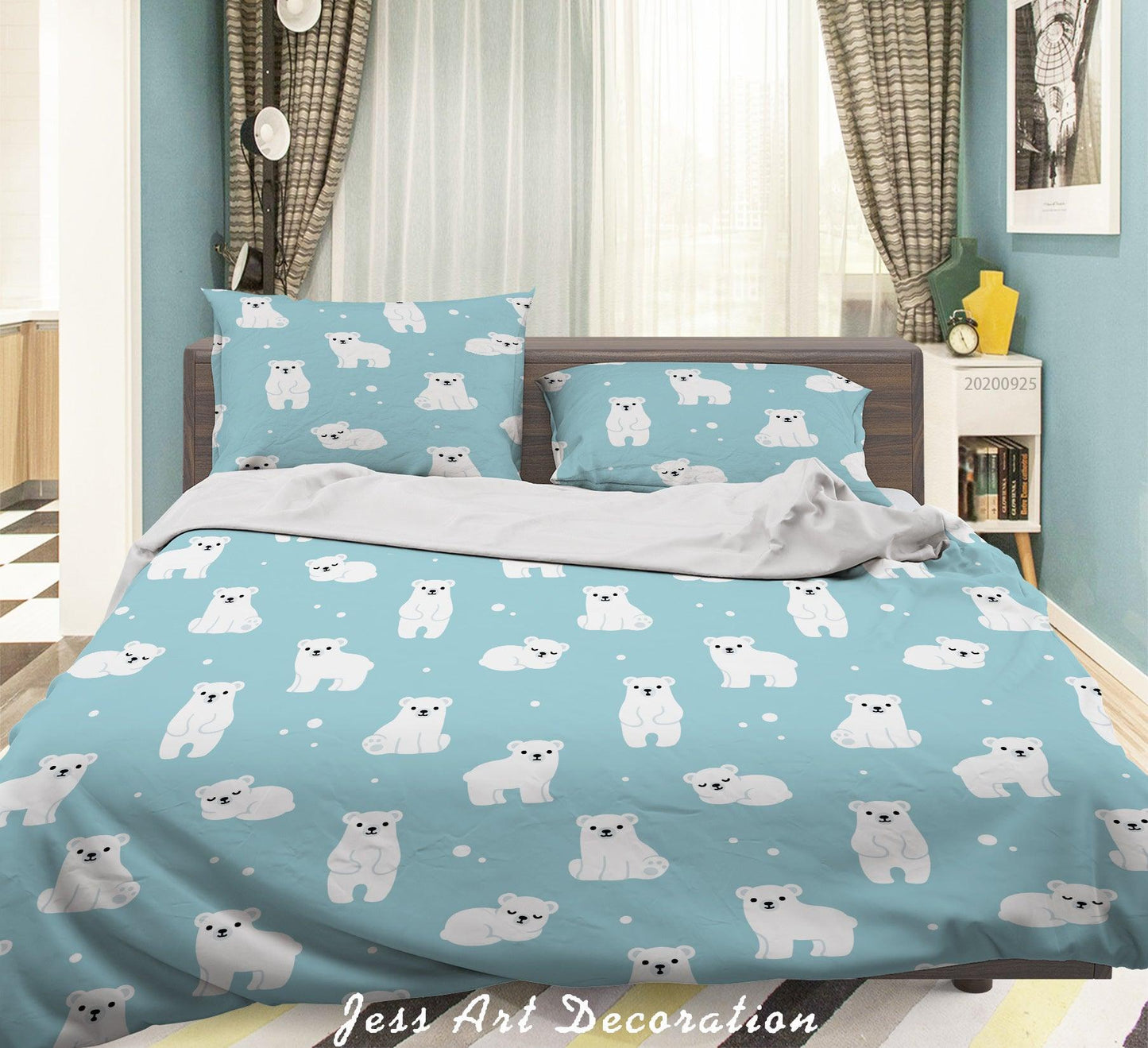 3D Cartoon Animal Bear Pattern Quilt Cover Set Bedding Set Duvet Cover Pillowcases WJ 6436