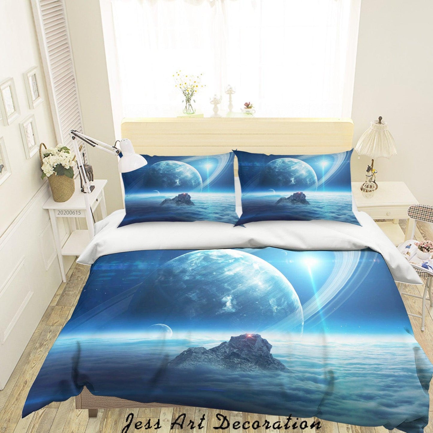 3D Blue Planet Quilt Cover Set Bedding Set Duvet Cover Pillowcases SF09