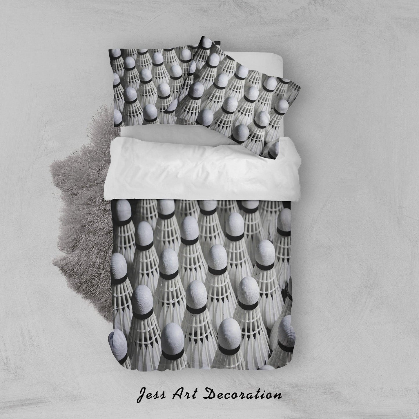 3D Badminton Pattern Quilt Cover Set Bedding Set Duvet Cover Pillowcases A053 LQH