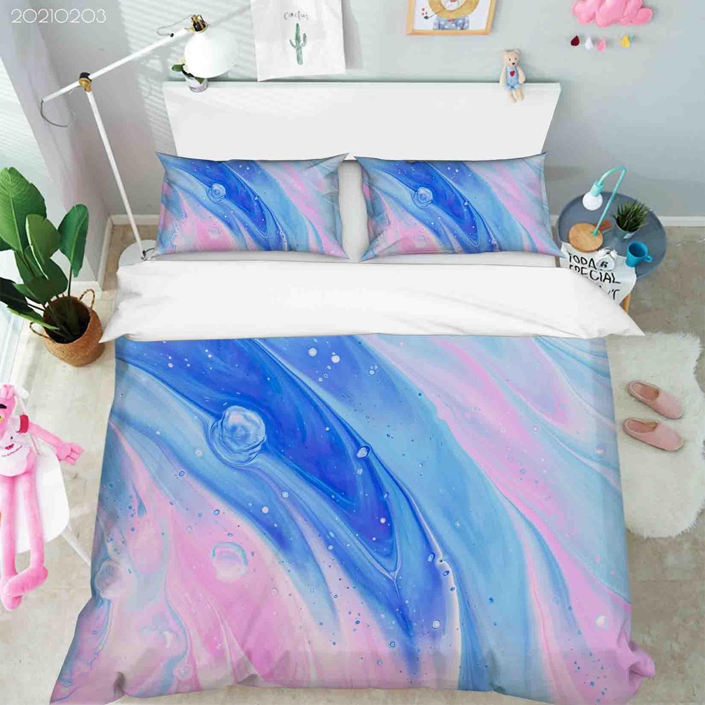 3D Abstract Blue Brown Marble Quilt Cover Set Bedding Set Duvet Cover Pillowcases 35