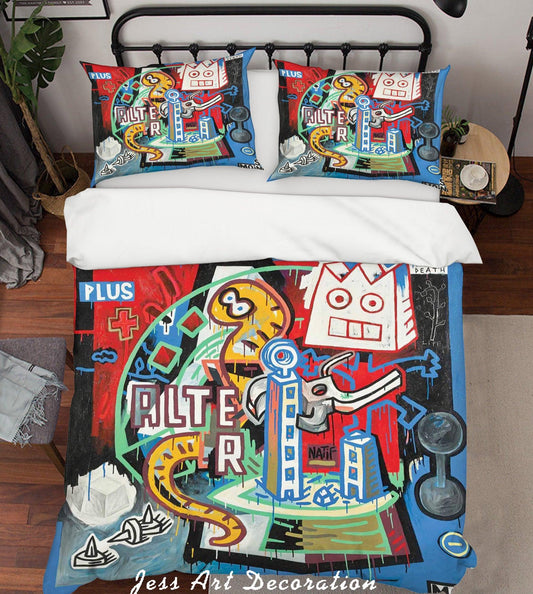3D Cartoon Abstract Colorful Robot Quilt Cover Set Bedding Set Duvet Cover Pillowcases LXL