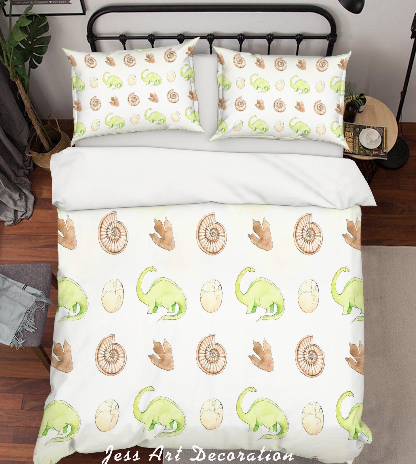 3D Cartoon Dinosaur Snail Quilt Cover Set Bedding Set Pillowcases 129