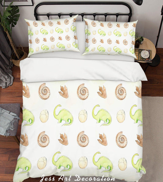3D Cartoon Dinosaur Snail Quilt Cover Set Bedding Set Pillowcases 129