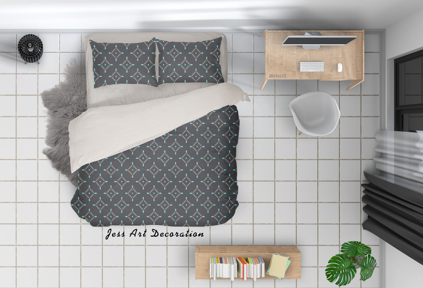 3D Abstract Geometric Decoration Quilt Cover Set Bedding Set Duvet Cover Pillowcases 203