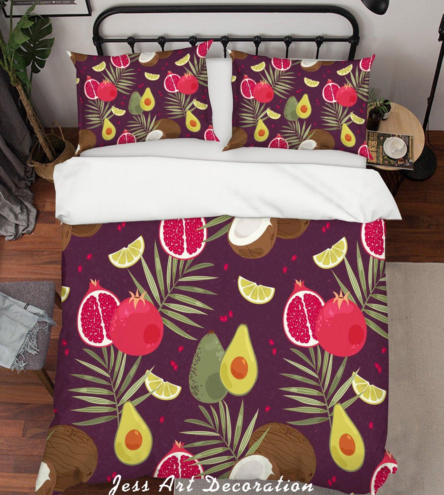3D Avocado Pomegranate Quilt Cover Set Bedding Set Pillowcases 33