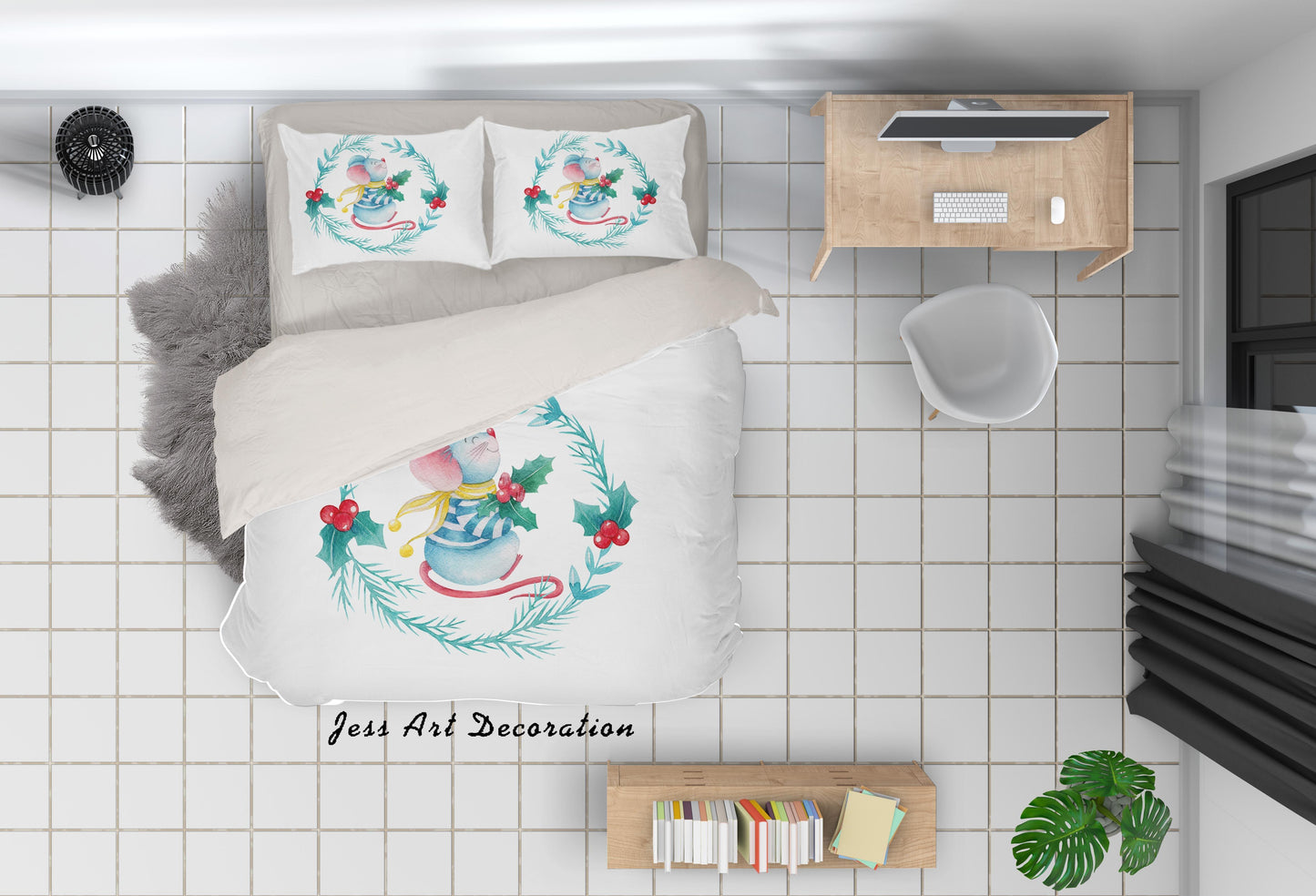 3D Cartoon Mouse Wreath Quilt Cover Set Bedding Set Duvet Cover Pillowcases SF70