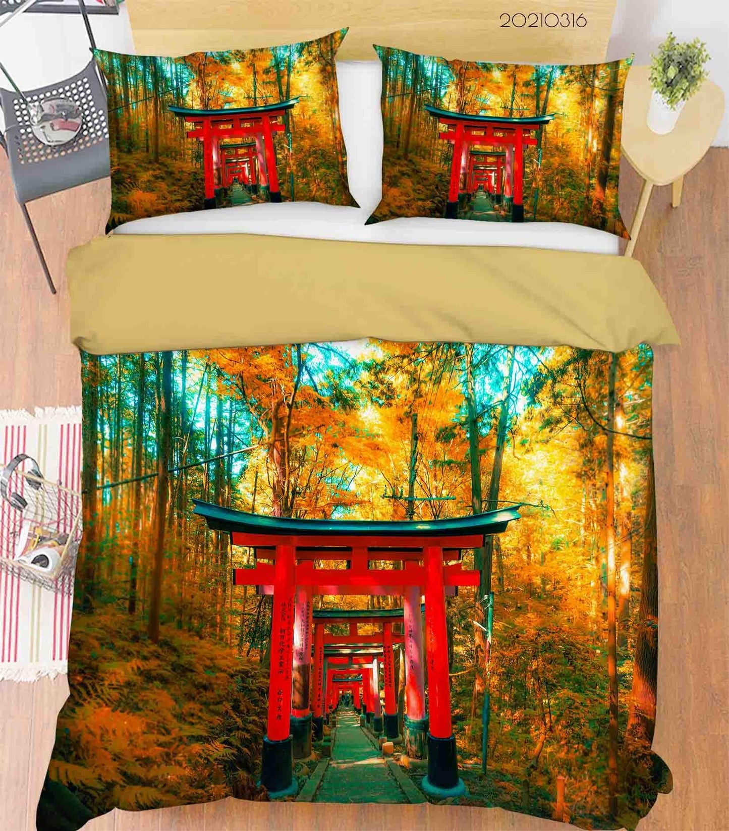 3D Autumn Nature Landscape Quilt Cover Set Bedding Set Duvet Cover Pillowcases 160