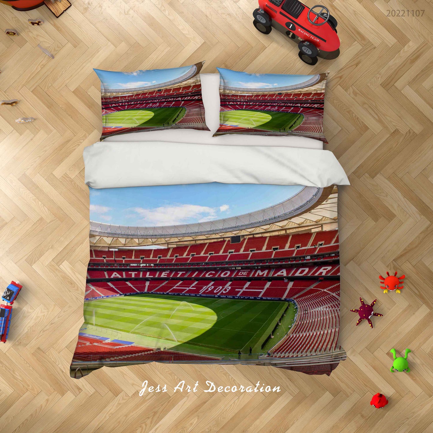 3D Atletico Madrid Spectator Seats Bluesky Cloud Quilt Cover Set Bedding Set Duvet Cover Pillowcase 838