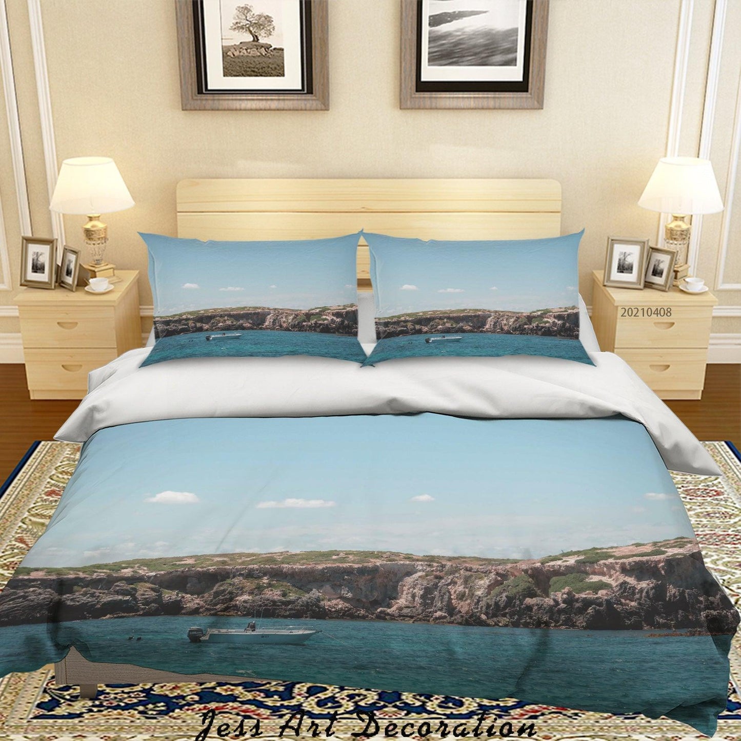 3D Blue Sky Sea Landscape Quilt Cover Set Bedding Set Duvet Cover Pillowcases 201