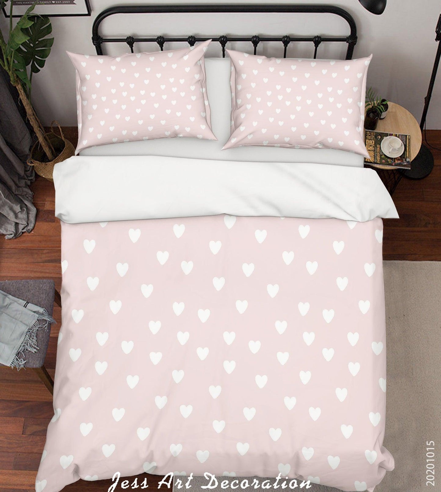3D Cartoon Hearts Pattern Quilt Cover Set Bedding Set Duvet Cover Pillowcases WJ 9595