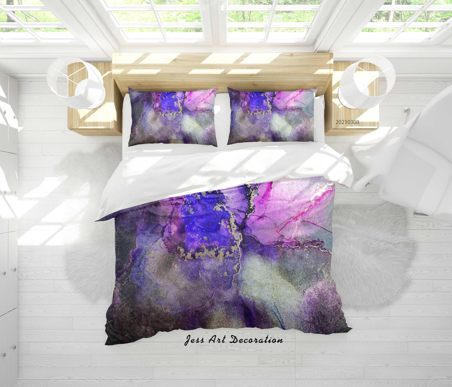 3D Abstract Color Marble Quilt Cover Set Bedding Set Duvet Cover Pillowcases 308