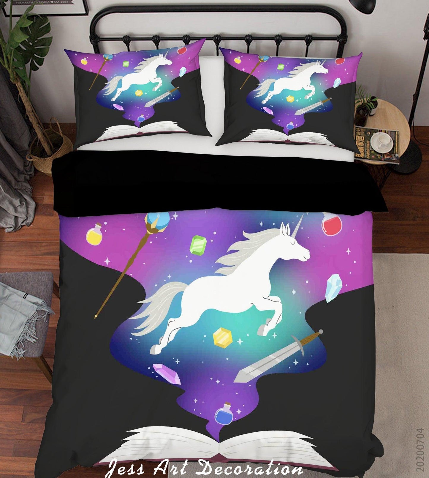 3D Books Unicorn Quilt Cover Set Bedding Set Duvet Cover Pillowcases SF171
