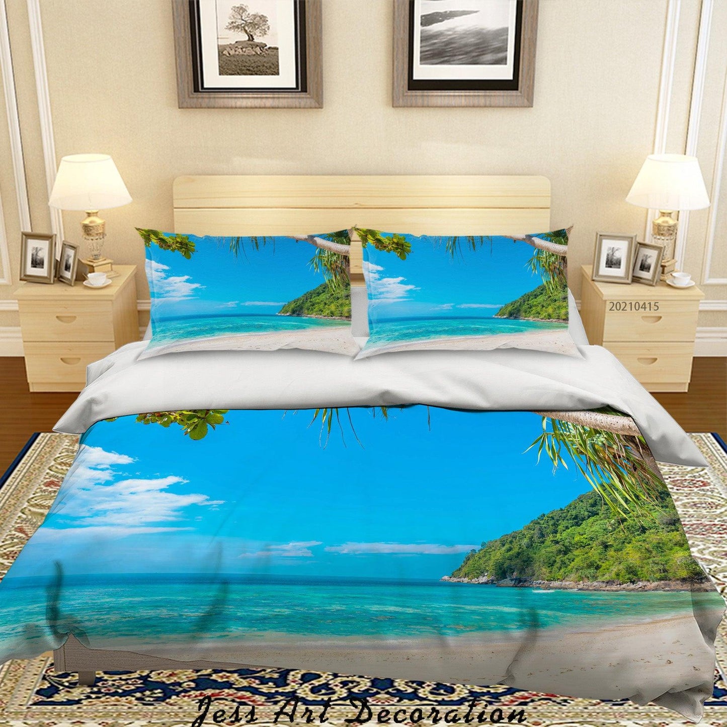 3D Blue Sky Beach Forest Quilt Cover Set Bedding Set Duvet Cover Pillowcases 86