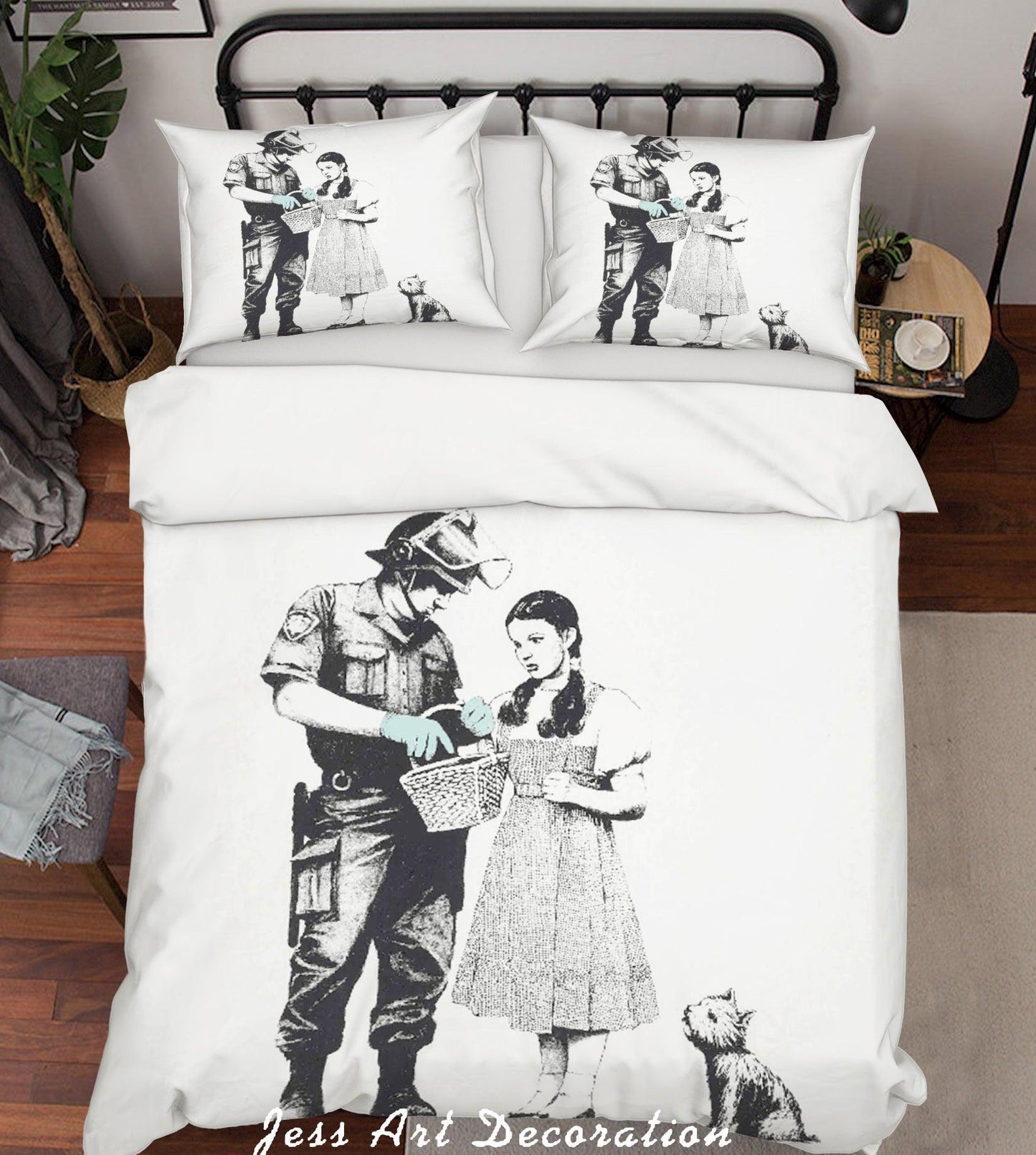 3D Banksy Stop Search Quilt Cover Set Bedding Set Duvet Cover Pillowcases  ZY D57