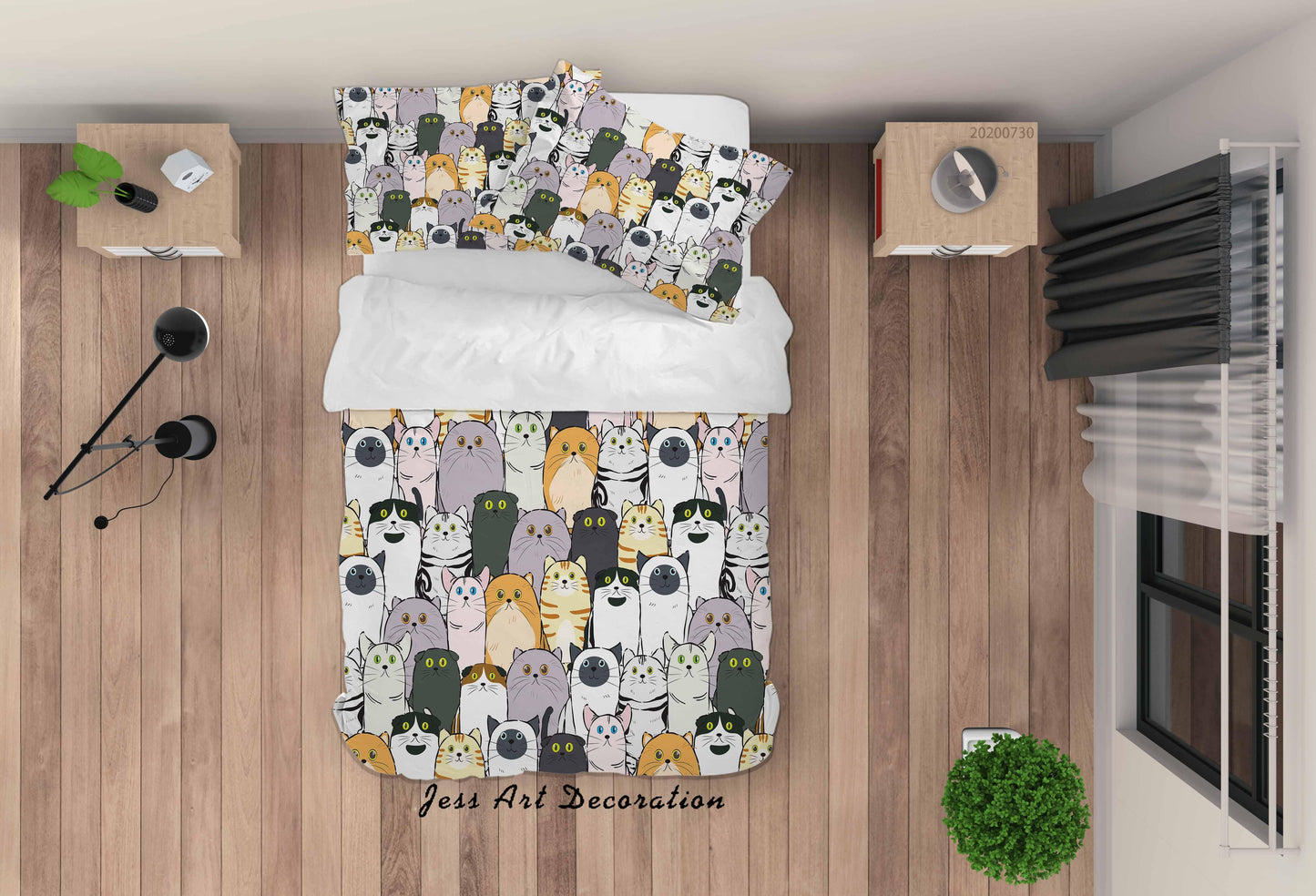 3D Cartoon Cat Animal Quilt Cover Set Bedding Set Duvet Cover Pillowcases LXL 6