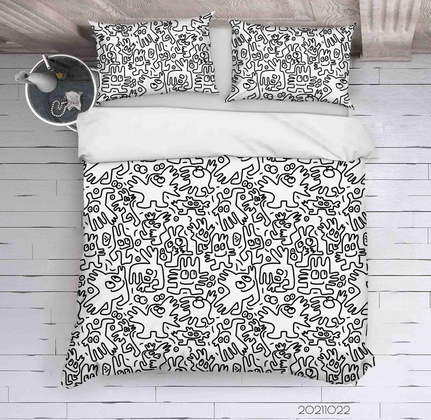 3D Art Illustration Graffiti Quilt Cover Set Bedding Set Duvet Cover Pillowcases 77