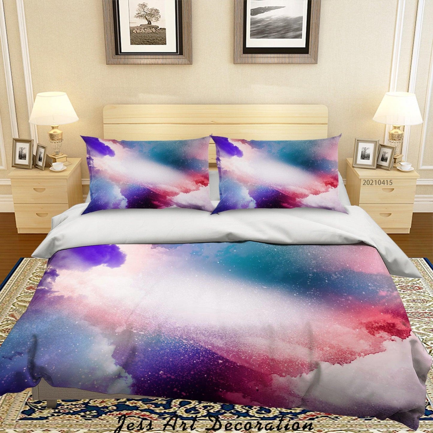 3D Abstract Colored Space Cloud Quilt Cover Set Bedding Set Duvet Cover Pillowcases 94