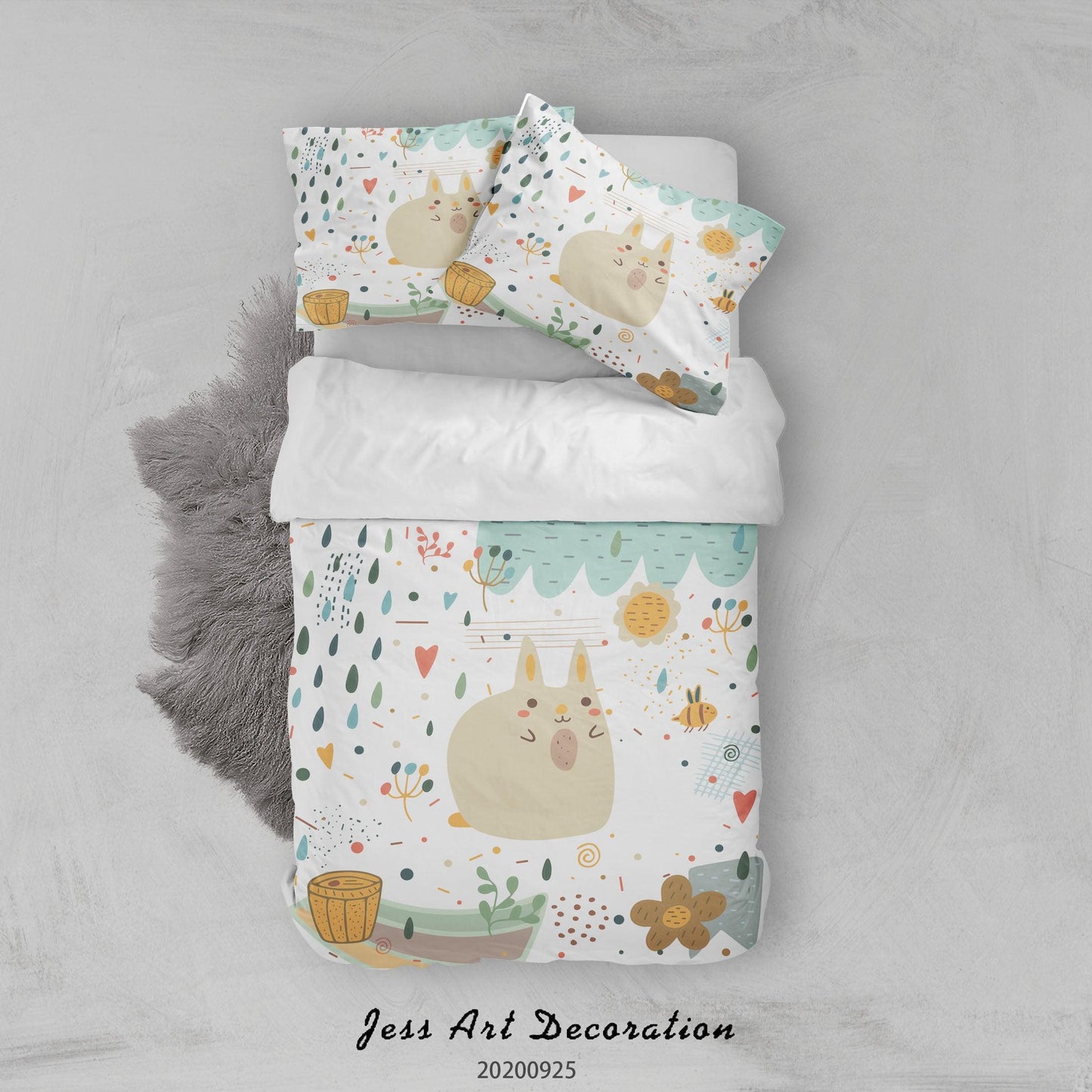 3D Cartoon Animal Fat Cat Pattern Quilt Cover Set Bedding Set Duvet Cover Pillowcases WJ 6458