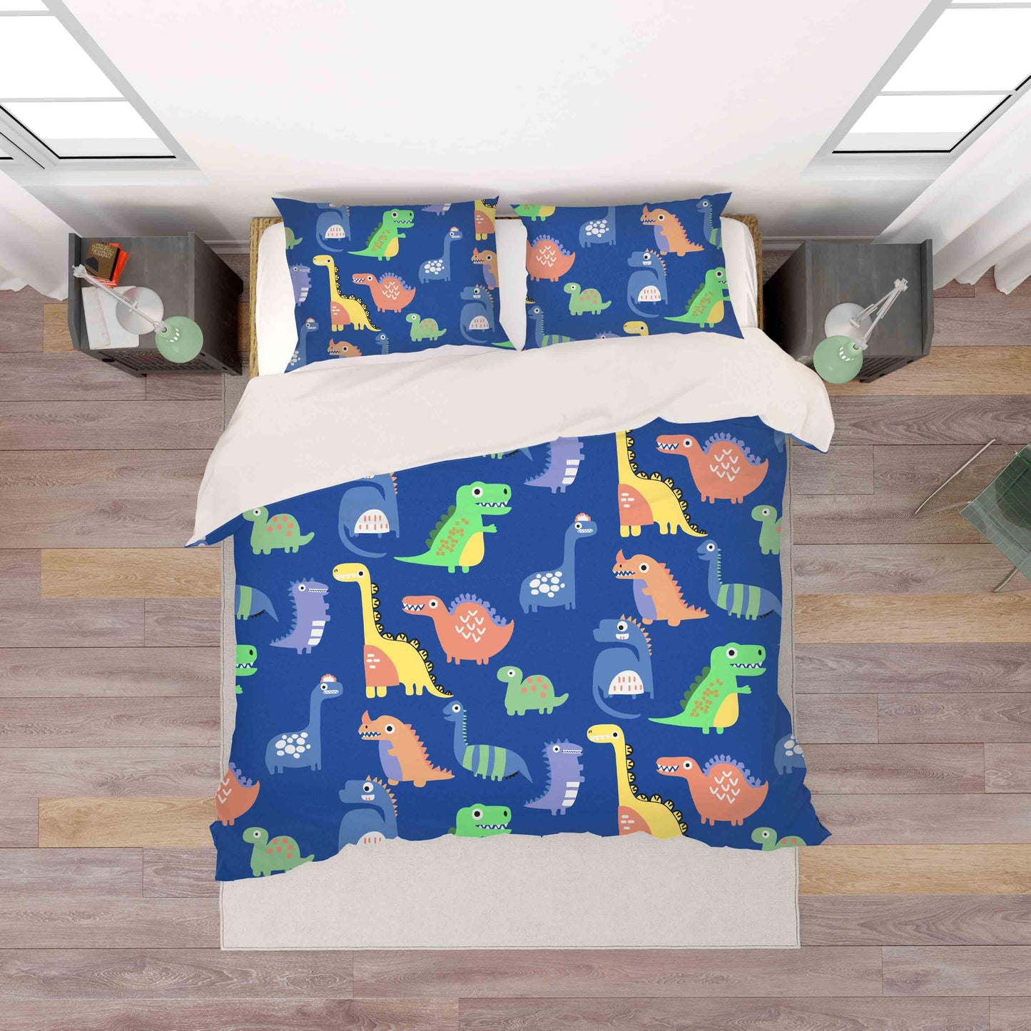 3D Blue Dinosaur Pattern Quilt Cover Set Bedding Set Pillowcases 34