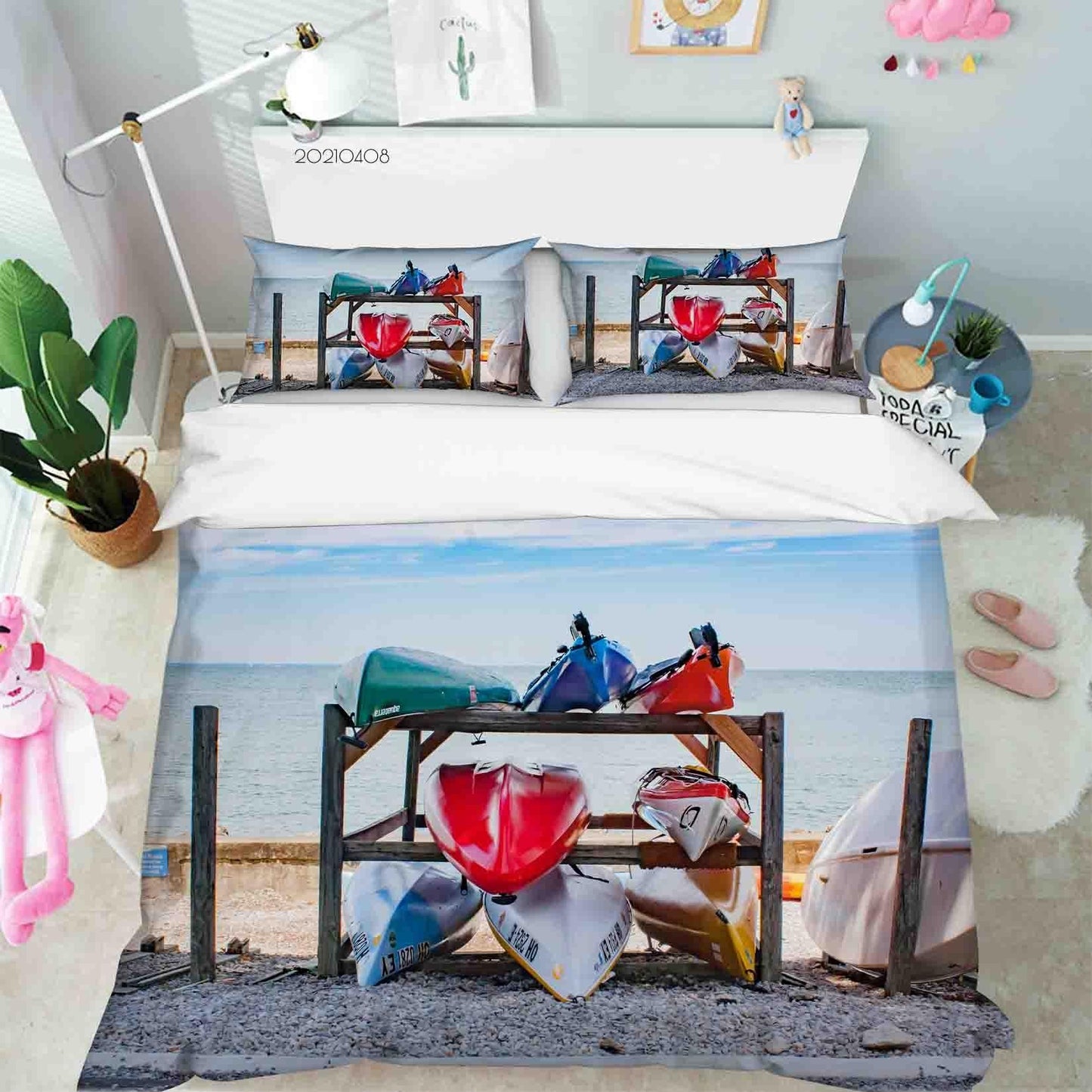 3D Beach Surfboard Quilt Cover Set Bedding Set Duvet Cover Pillowcases 3