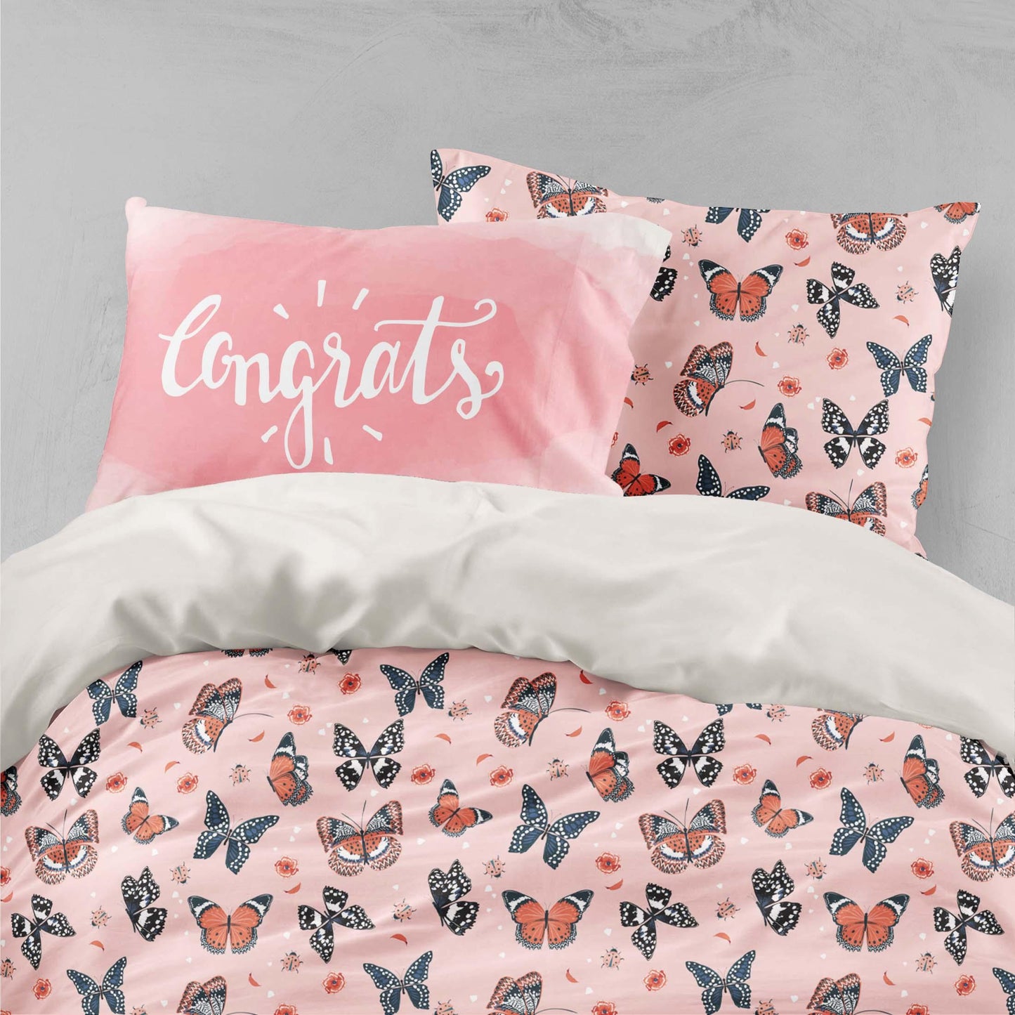 3D Butterfly Pink Quilt Cover Set Bedding Set Pillowcases 26