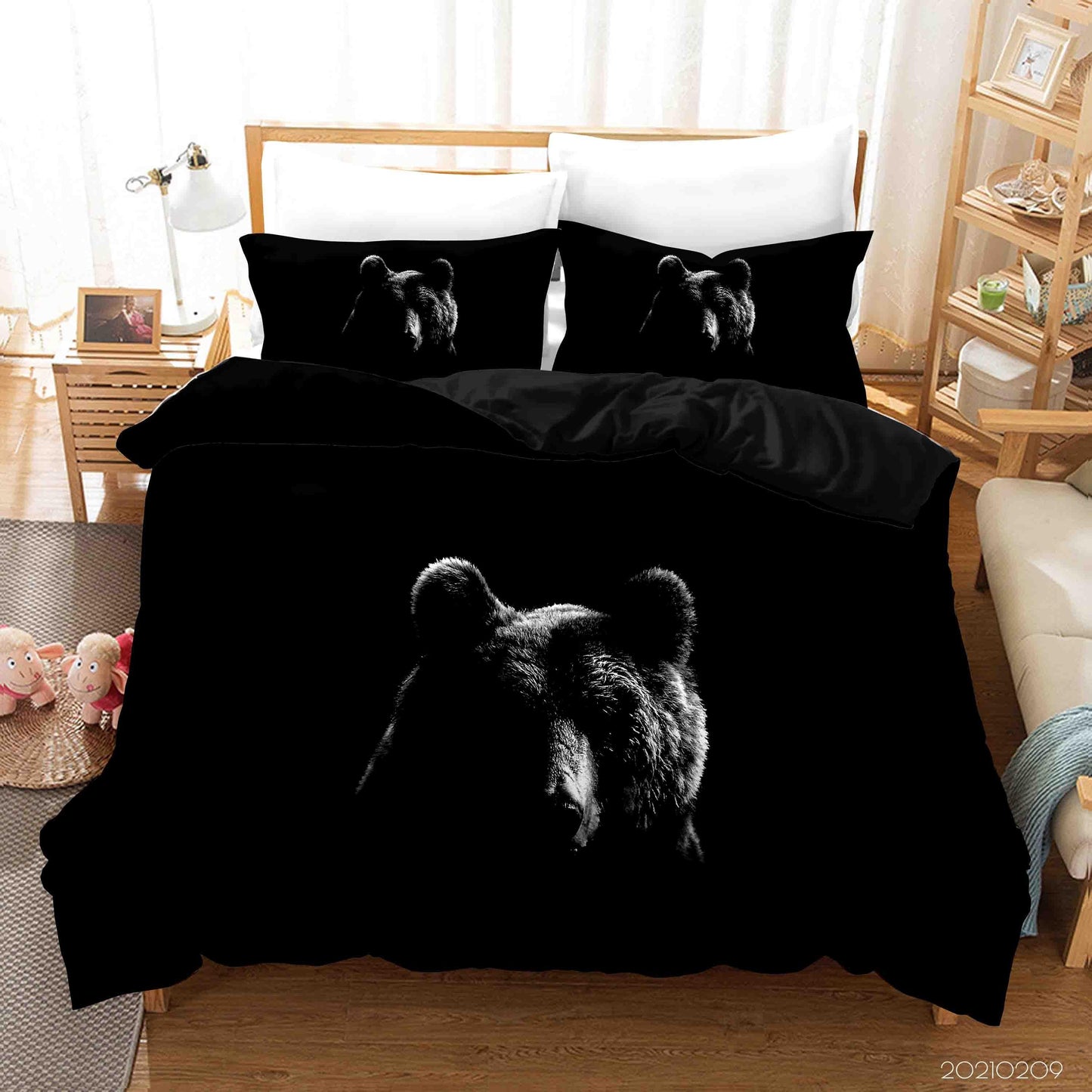3D Animal Black Bear Quilt Cover Set Bedding Set Duvet Cover Pillowcases 289