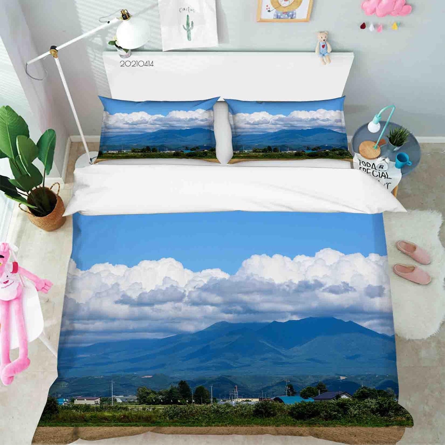 3D Blue Sky Cloud Mountain Quilt Cover Set Bedding Set Duvet Cover Pillowcases 46