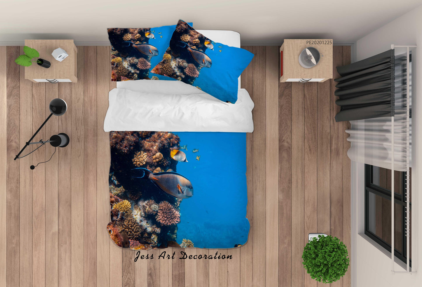 3D Blue Marine Fish Coral Quilt Cover Set Bedding Set Duvet Cover Pillowcases 29